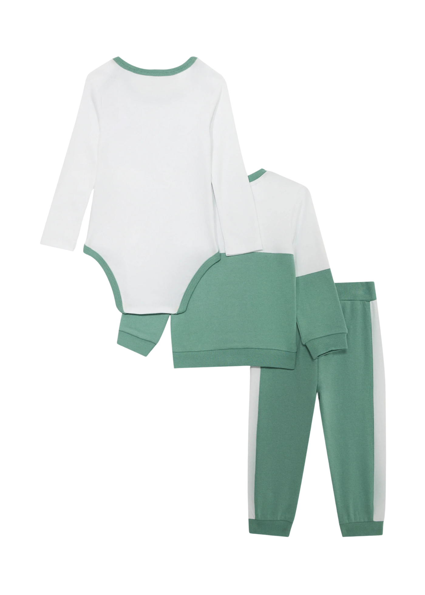 Trening 3 Piese Alb cu Verde Body Hanorac si Pantaloni H4YW00 KA6W4 F06F Guess