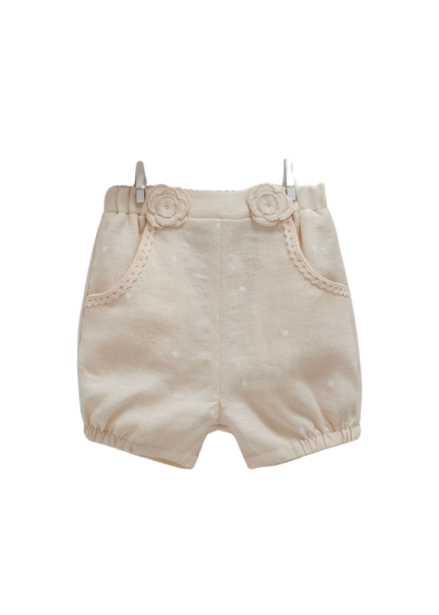 Set 2 Piese Bej Top si Pantaloni Scurti 9784 Mell Sweet Baby