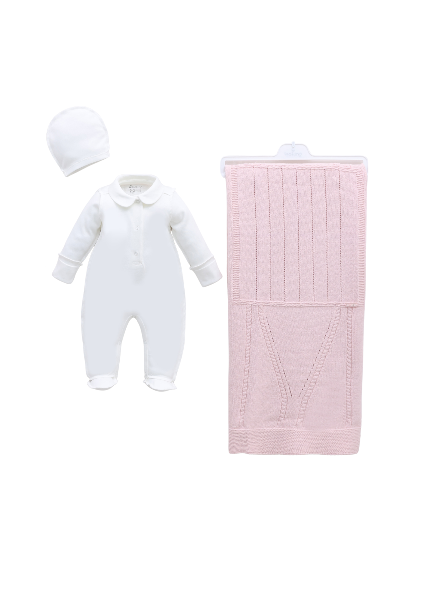 Set 8 Piese Maternitate Tricotat cu Lana Merinos Roz Rochie 3440 Leo King