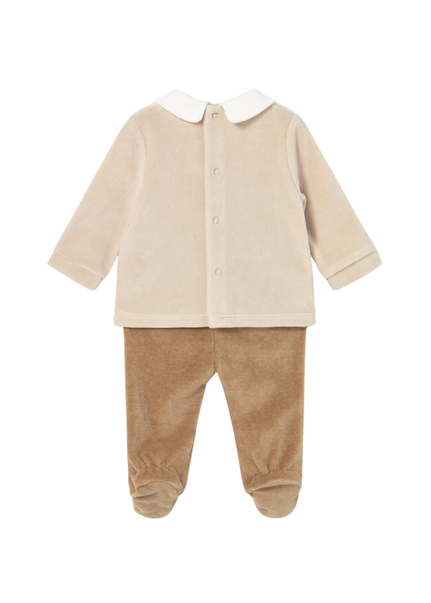 Set 2 Piese Velur Bluza si Pantaloni Bej cu Maro 2562 Mayoral