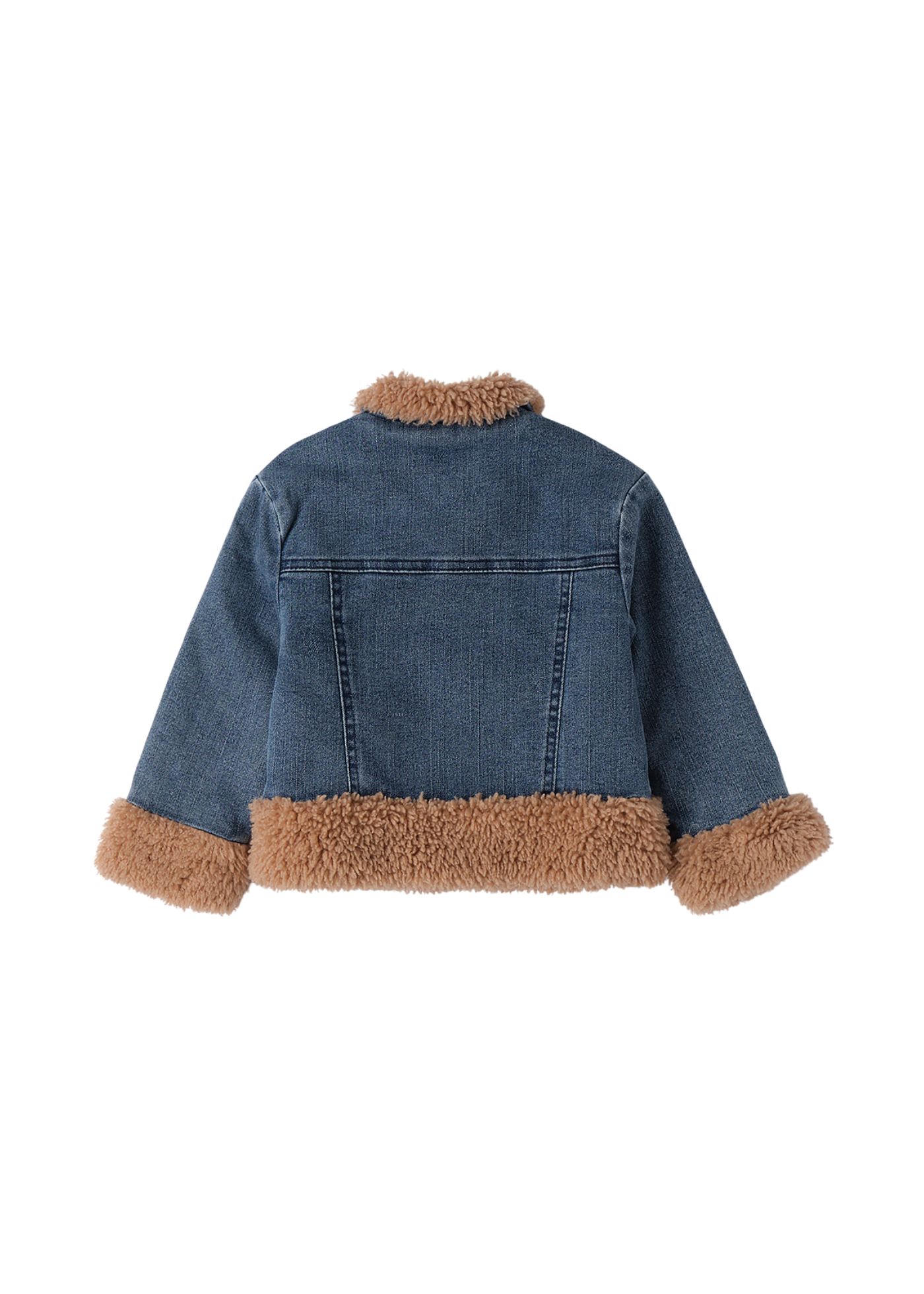 Jacheta Denim cu Guler si Mansete din Blana 0.F373/00 Sarabanda