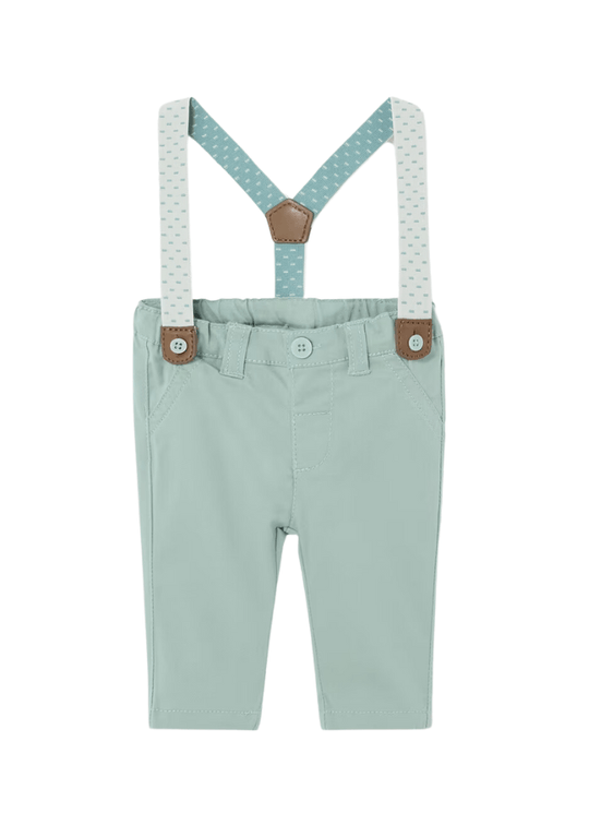 Довгі зелені штани на підтяжках для хлопчика 1536 Mayoral