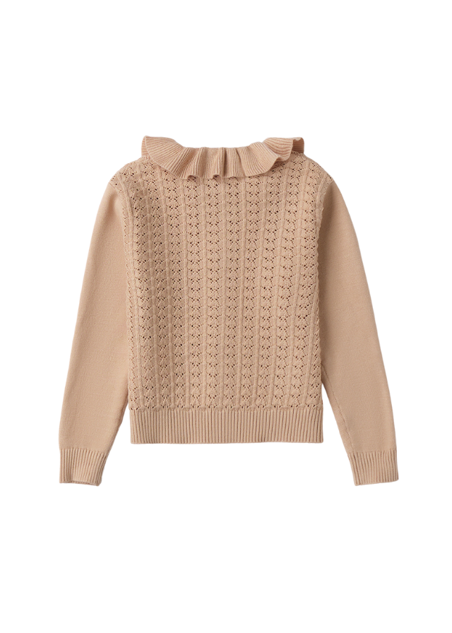Cardigan Tricotat Bej cu Nasturi 4.B324/00 iDO