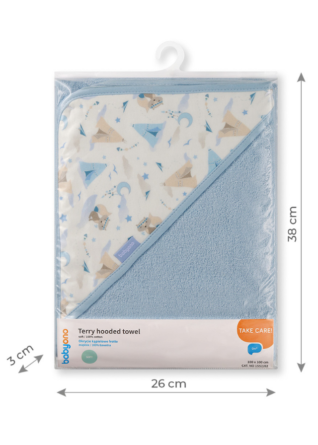 Prosop cu Capison Bleu din Bumbac 100X100 cm 1552/02 BabyOno