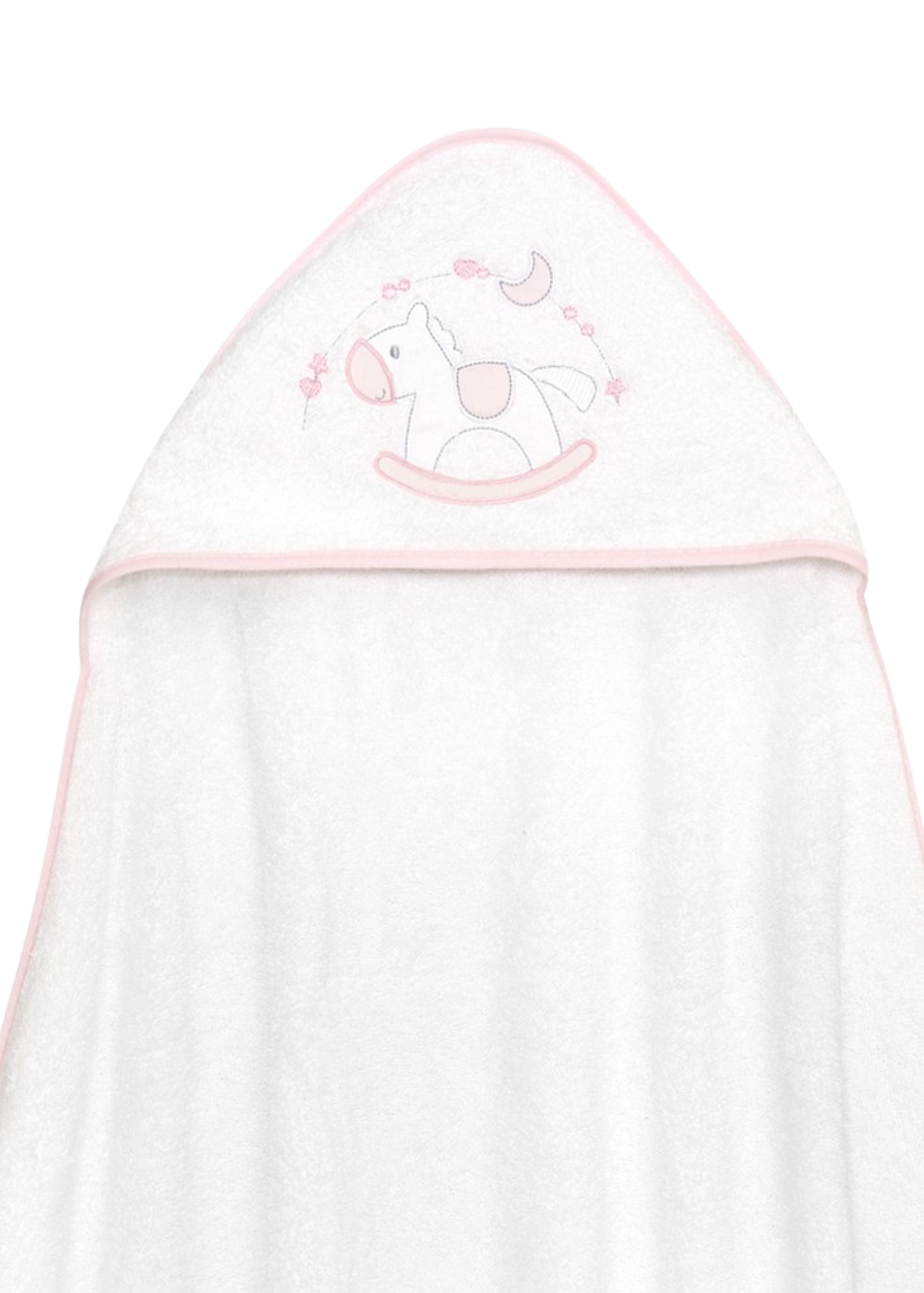 Prosop cu Capison 100x100 cm si Bavetica Alb-Roz cu Calut 01251-12 InterBaby