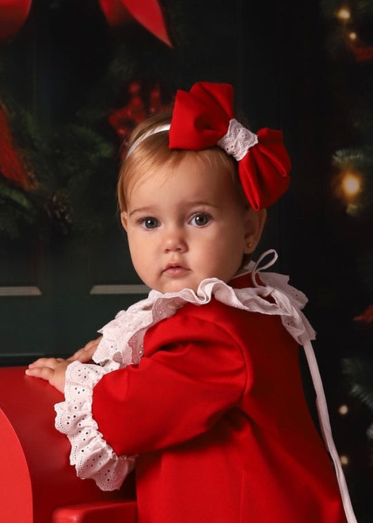 Bentita Eleganta Fetite Rosu Tricot Funda Dubla AnneBebe