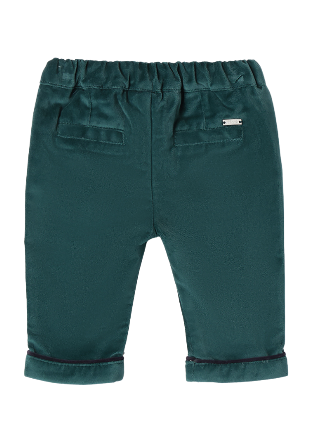 Pantaloni Lungi din Velur Verde 3A621.00 Minibanda