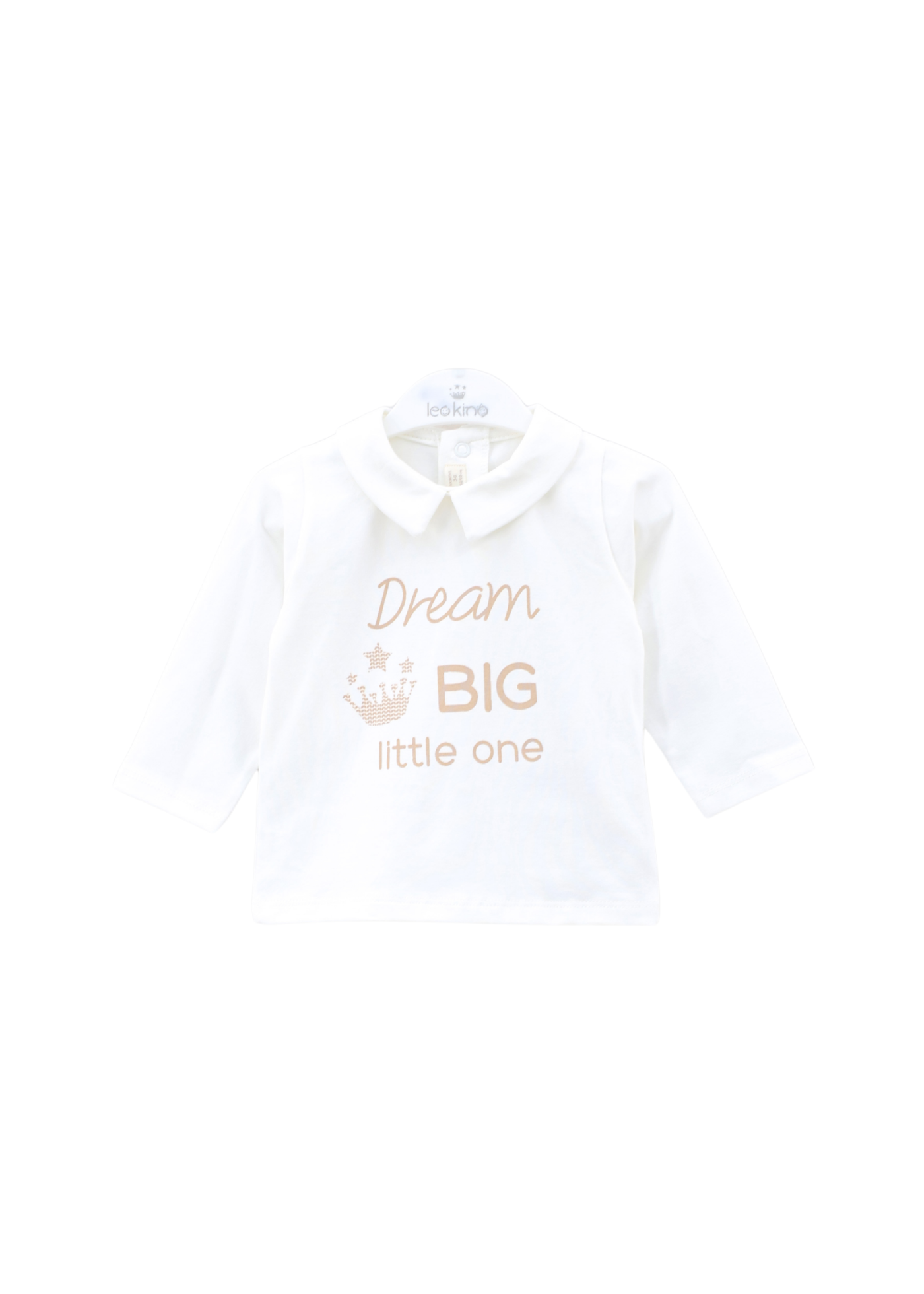 Set 3 Piese Hanorac si Pantaloni Tricotati Gri si Bluza cu Guler Alba 8006 Leo King