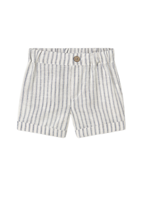 Cream Linen Shorts with Blue Stripes 1208 Mayoral