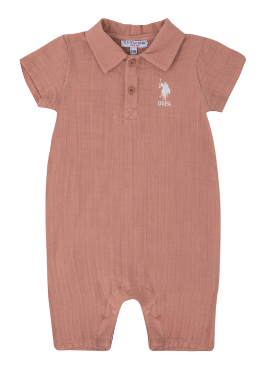 Salopeta Scurta din Muselina Bej 1139 V3 Us Polo Assn