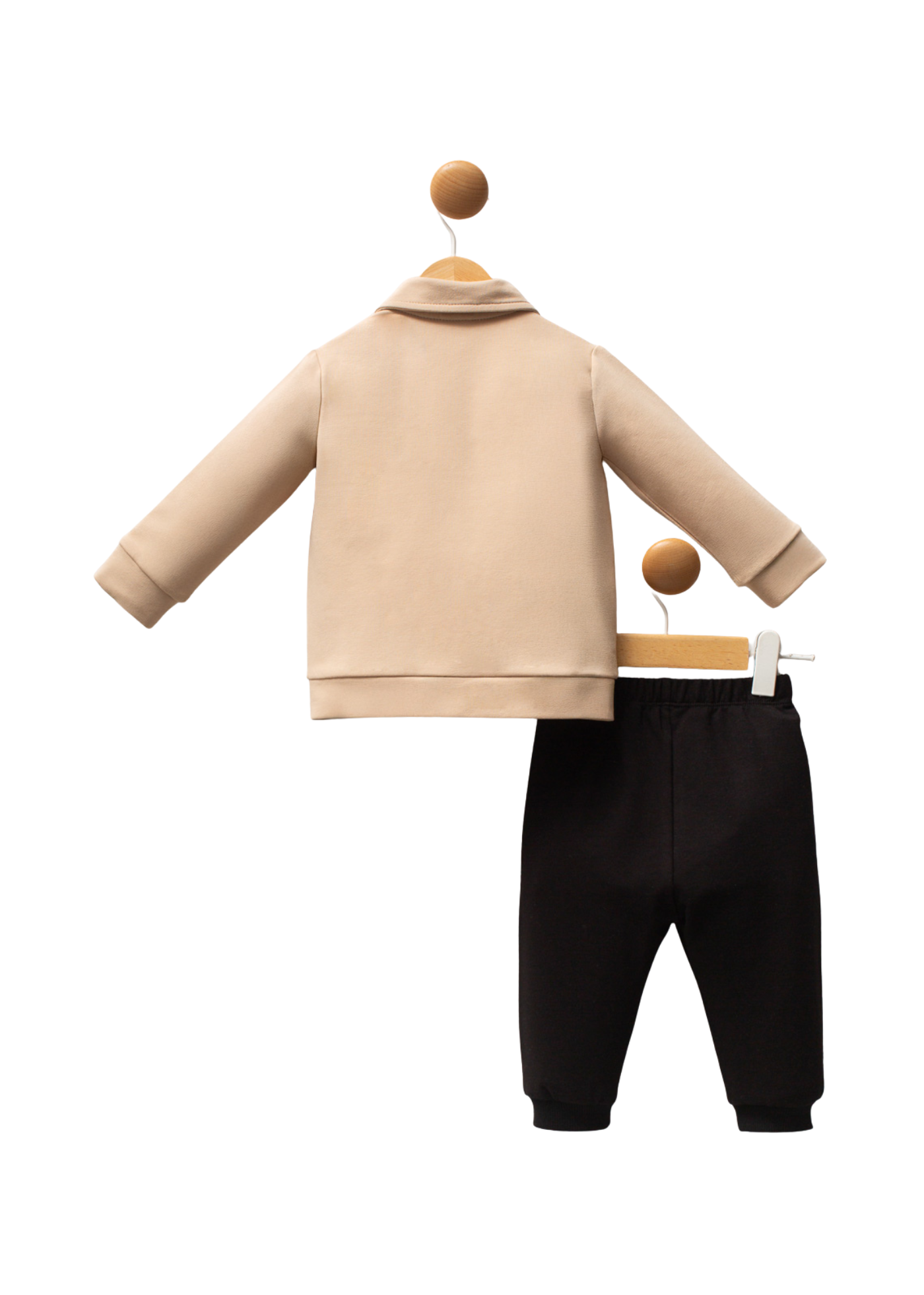 Set 3 Piese Jacheta Bej cu Fermoar Bluza Ivory si Pantaloni Lungi Bleumarin USB2549 V1 Us Polo Assn