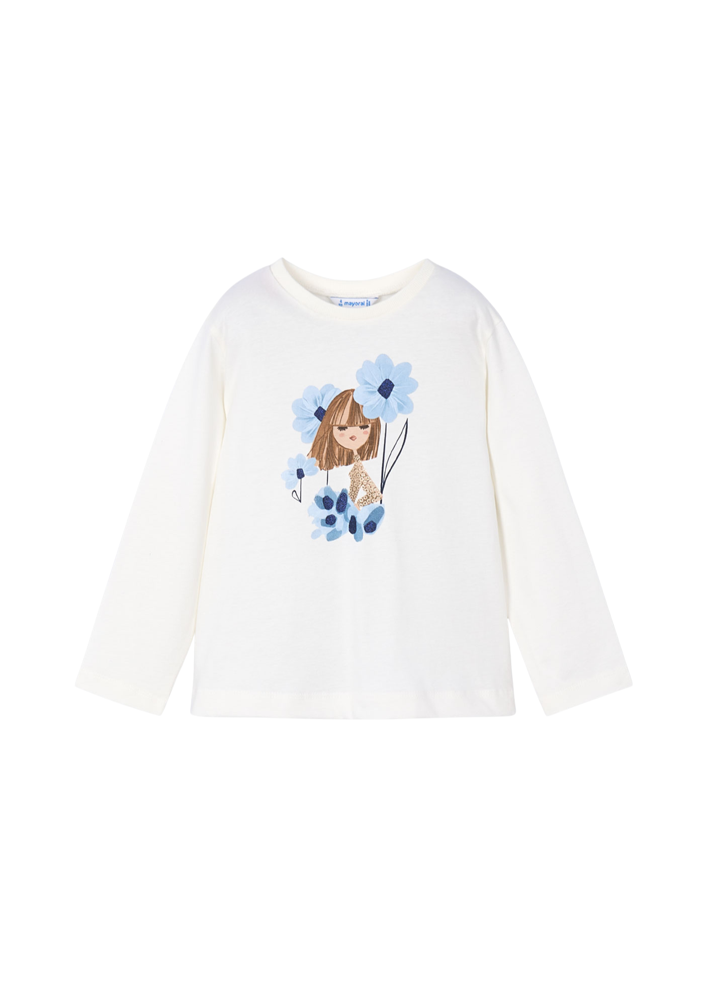 Set 3 Piese Bluza Crem cu Bleumarin si 2 Perechi Colanti Bleumarin si Bej 4724 Mayoral