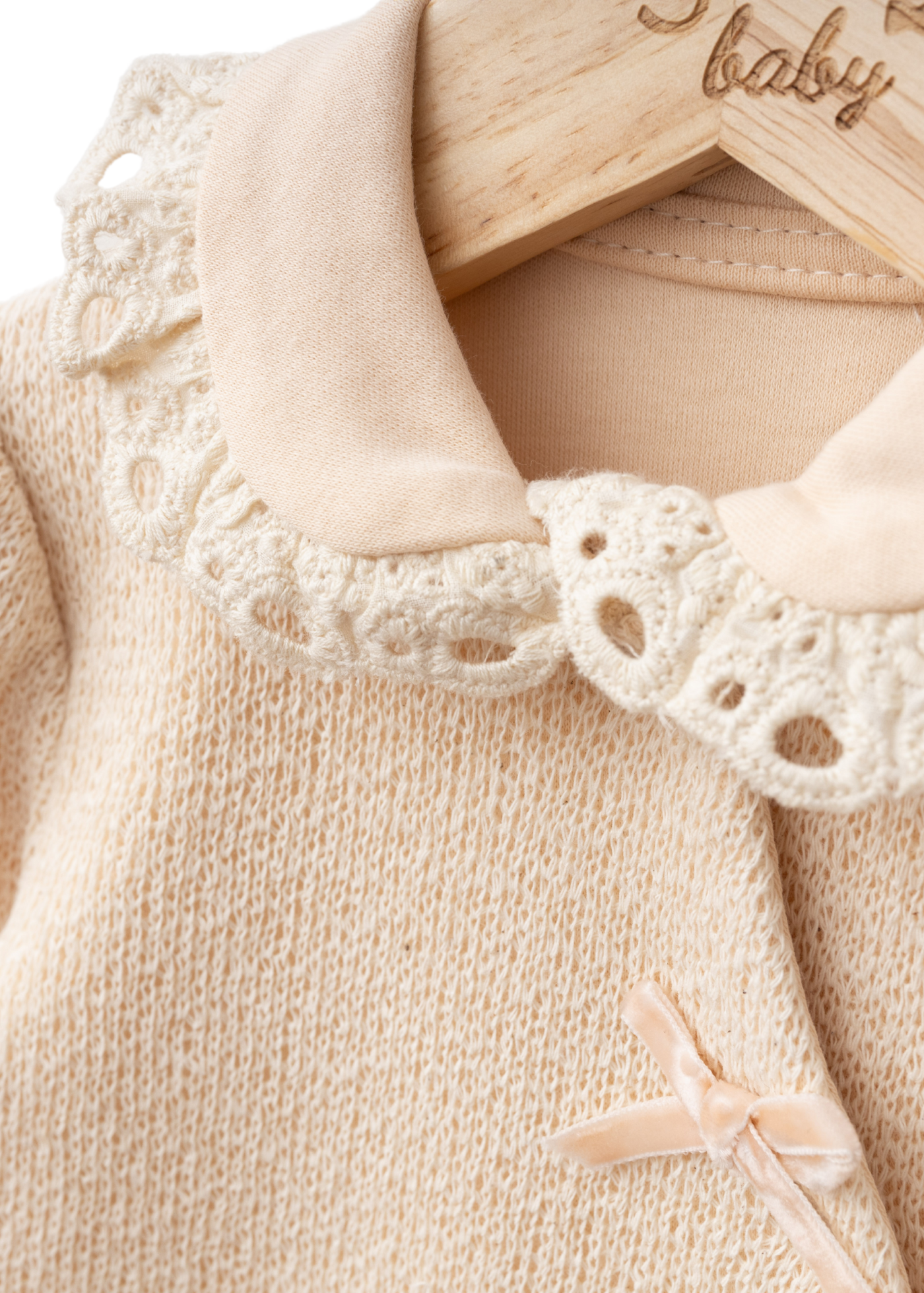 Salopeta Lunga Somon cu Tricot pe Bust si Dantela Bumbac 4361 MyMio