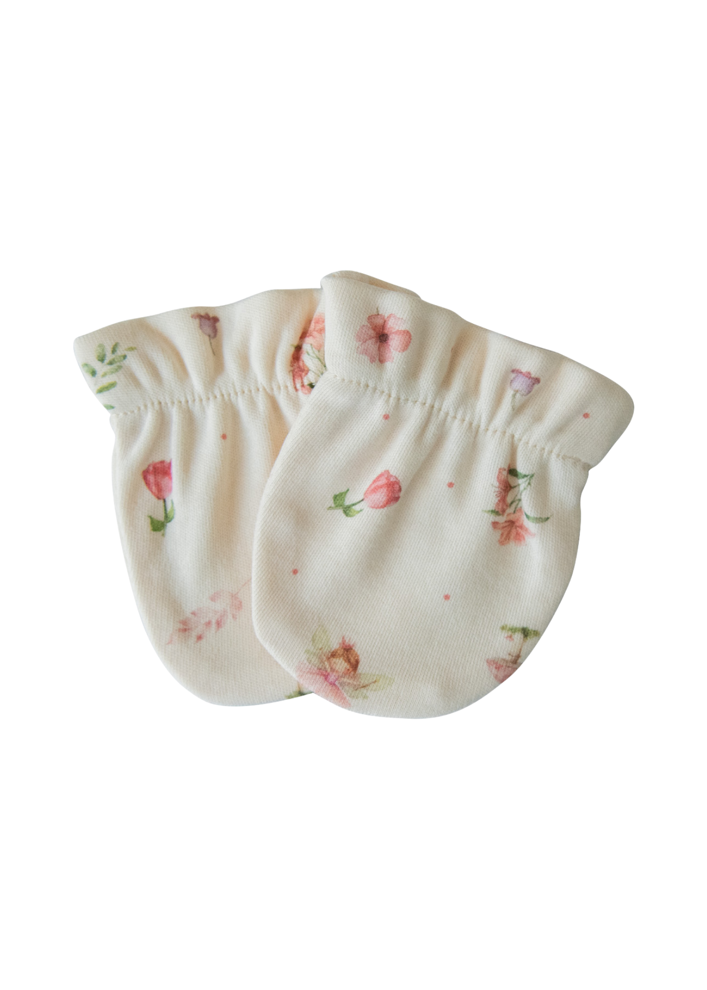 Set 2 Perechi de Manusi Bej cu Roz cu Flori S60282 Kitikate