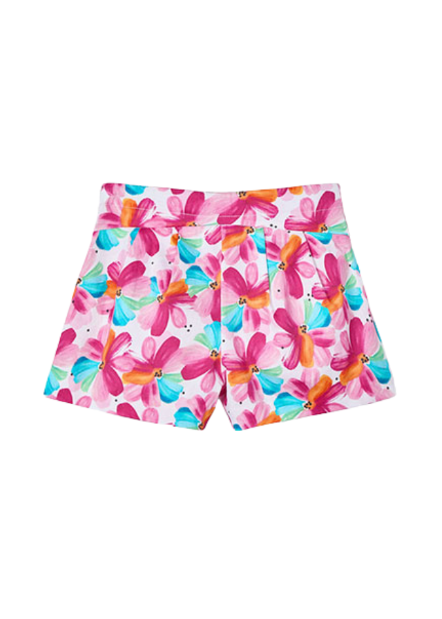 Pantaloni Scurti Imprimeu Flori Magenta 3905 Mayoral