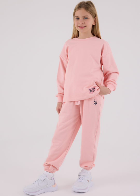 Trening 2 Piese Roz Deschis Bluza si Pantaloni Lungi US2300-4 V3 Us Polo Assn