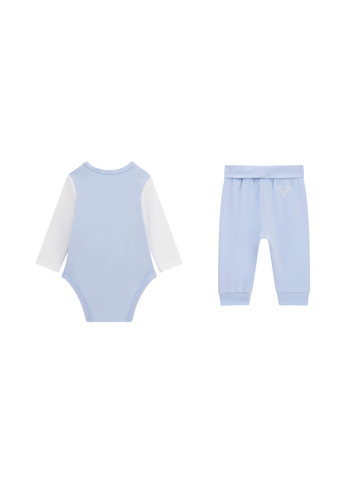 Set 2 Piese Alb cu Bleu Body cu Maneca Lunga si Pantaloni Lungi H5YW08 J1314 F606 Guess