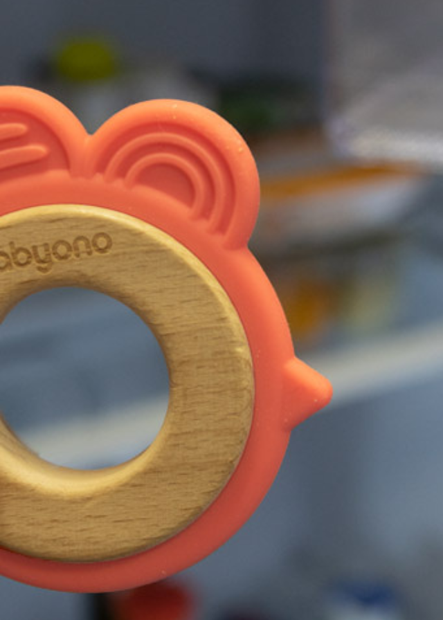 Inel Dentitie Silicon si Lemn Gaina Frez 1075/03 BabyOno - Camera Bebelusului