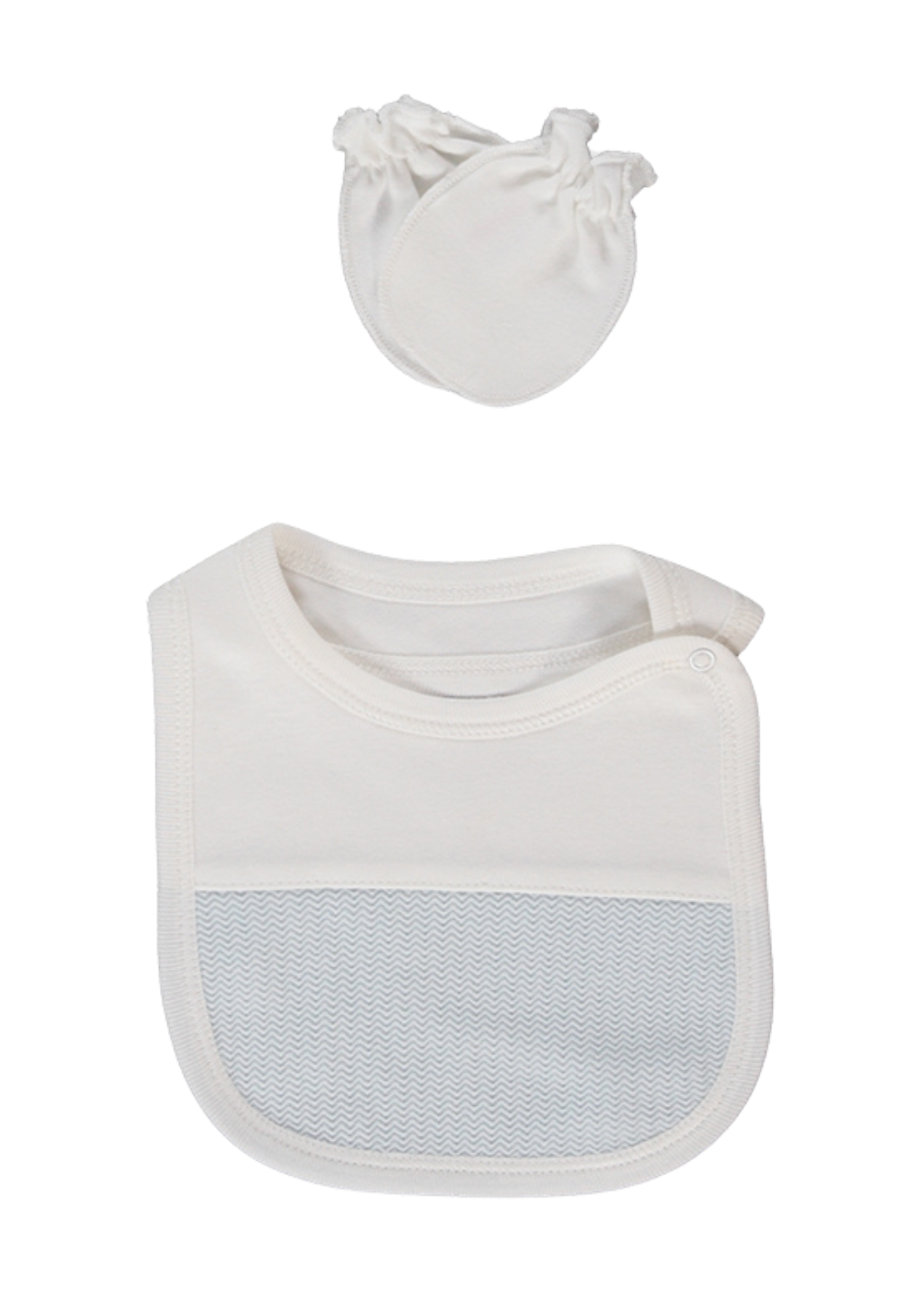 Set 5 Piese Nou Nascut Crem cu Bleu Baby King Z1056 Bebetto