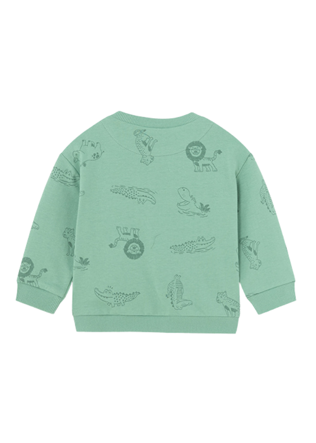 AnneBebe - Bluza Sport pentru Fetite, Verde cu Imprimeu Crocodili 1441 Mayoral