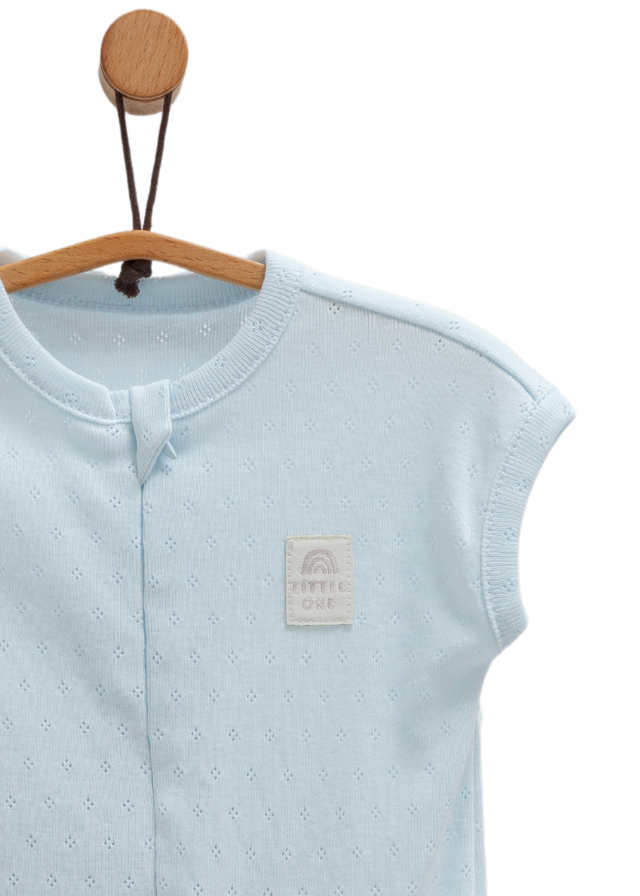 Salopeta Scurta Bleu Bumbac Perforat cu Fermoar Move Boy TE1709 Mell Sweet Baby