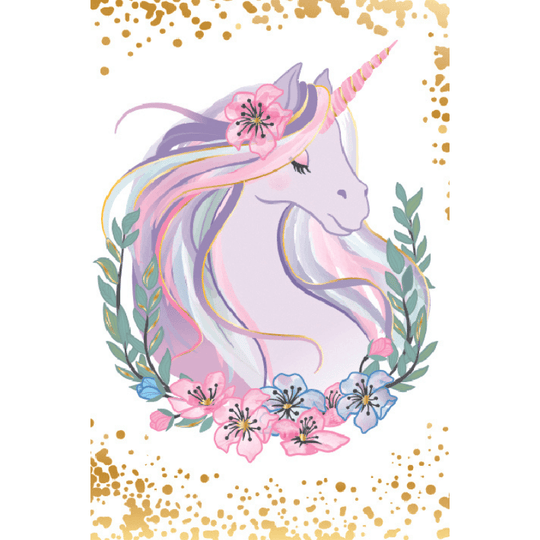 Felicitare Bebelusi Fetite Unicorn Mov Gold Charming 12x18 cm CGA30015