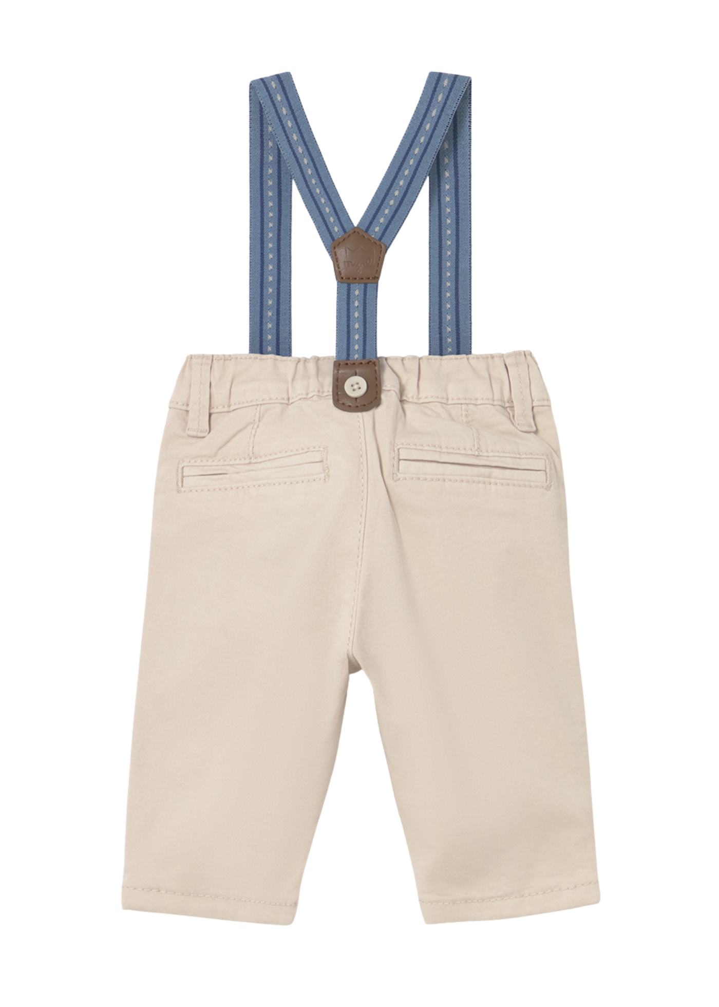 Pantaloni Lungi Bej cu Bretele Bleu 2576 Mayoral