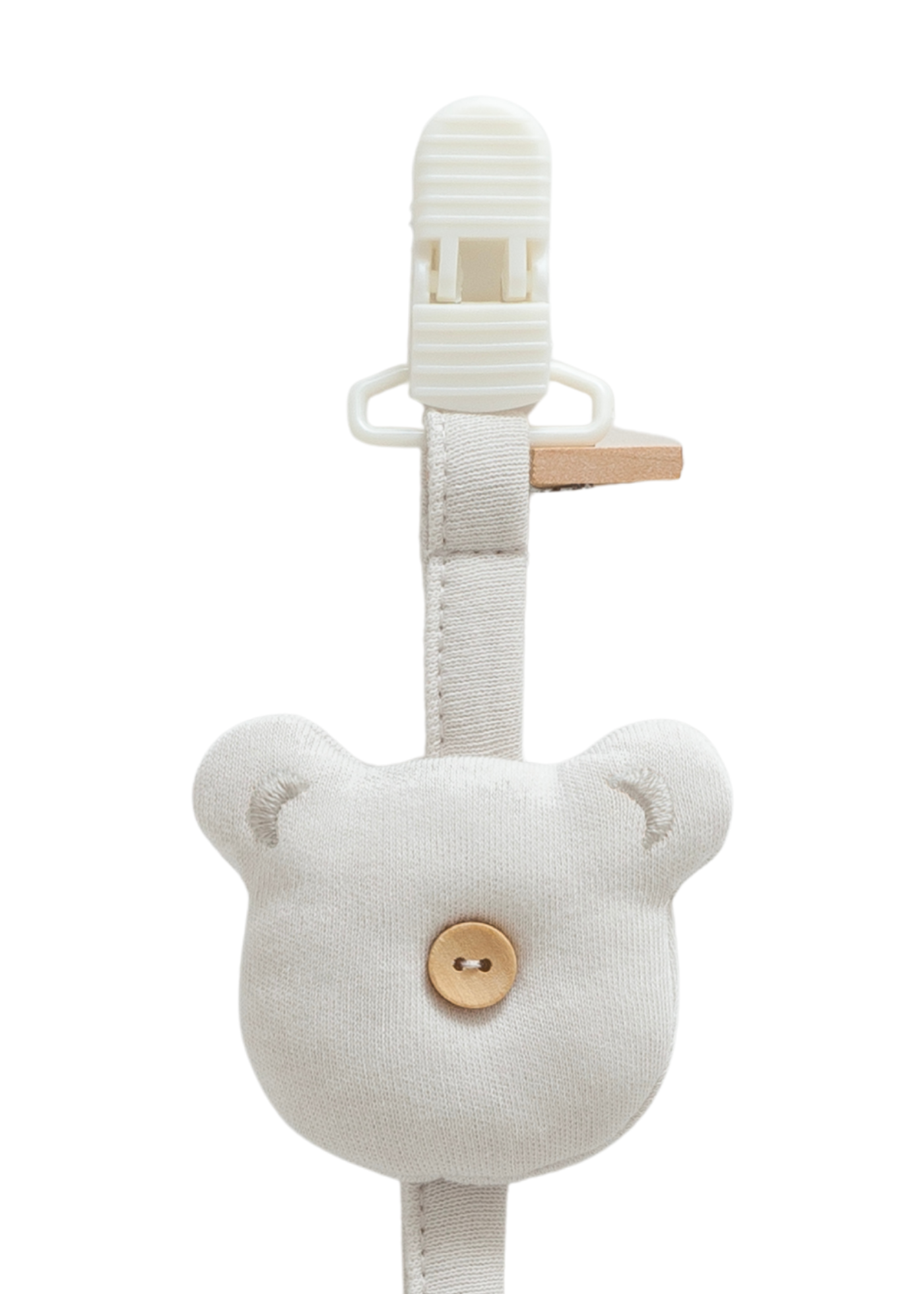 Suport pentru Suzeta din Bumbac cu Urs Gri EME1790 Mell Sweet Baby