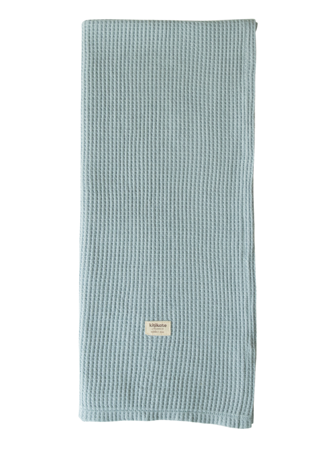 Pled Bleu din Bumbac Organic Gofrat 80 x 90 cm S32389 KitiKate