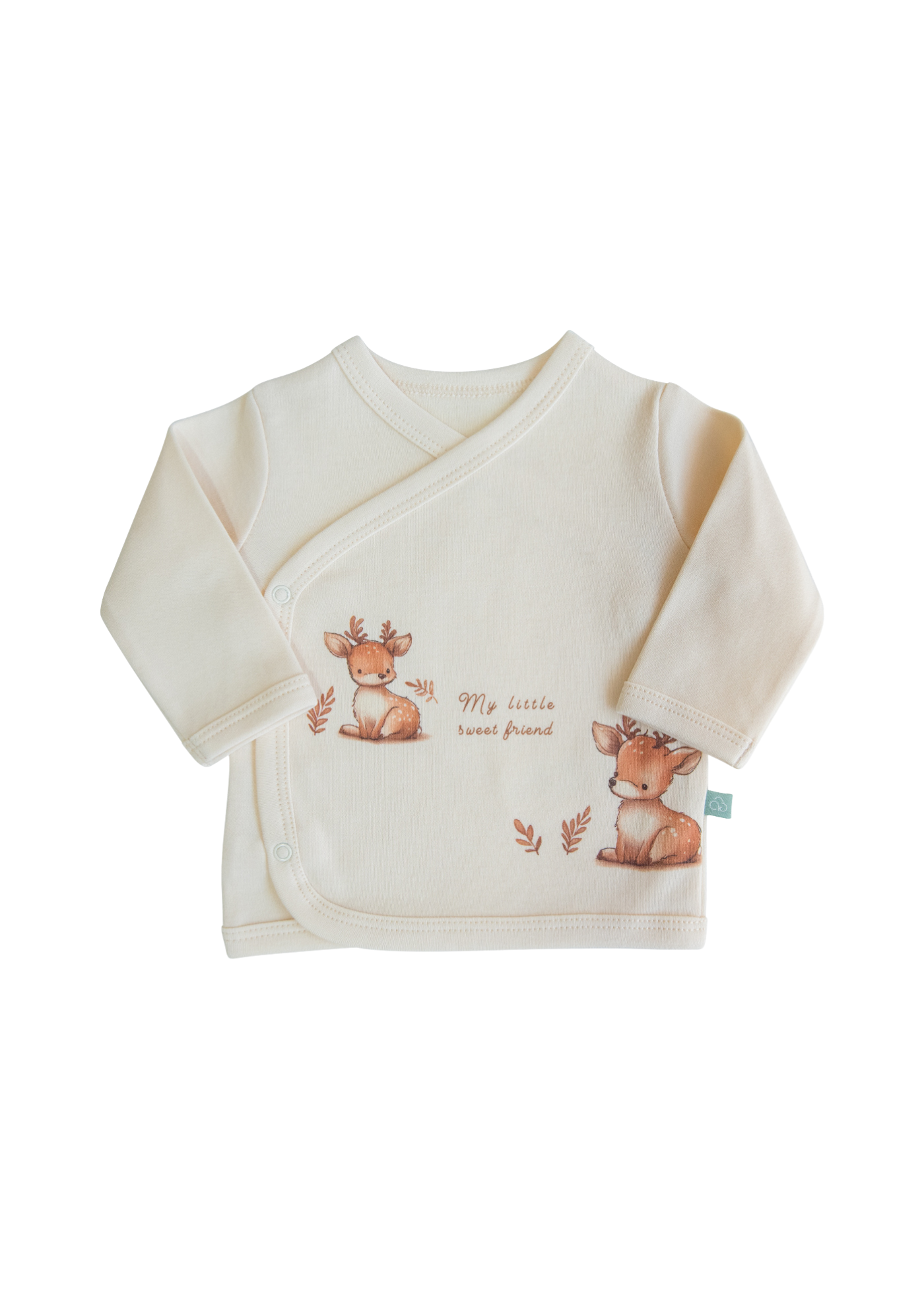Set 5 Piese Nou Nascut din Bumbac Organic Bej cu Caprioare S60269 Kitikate
