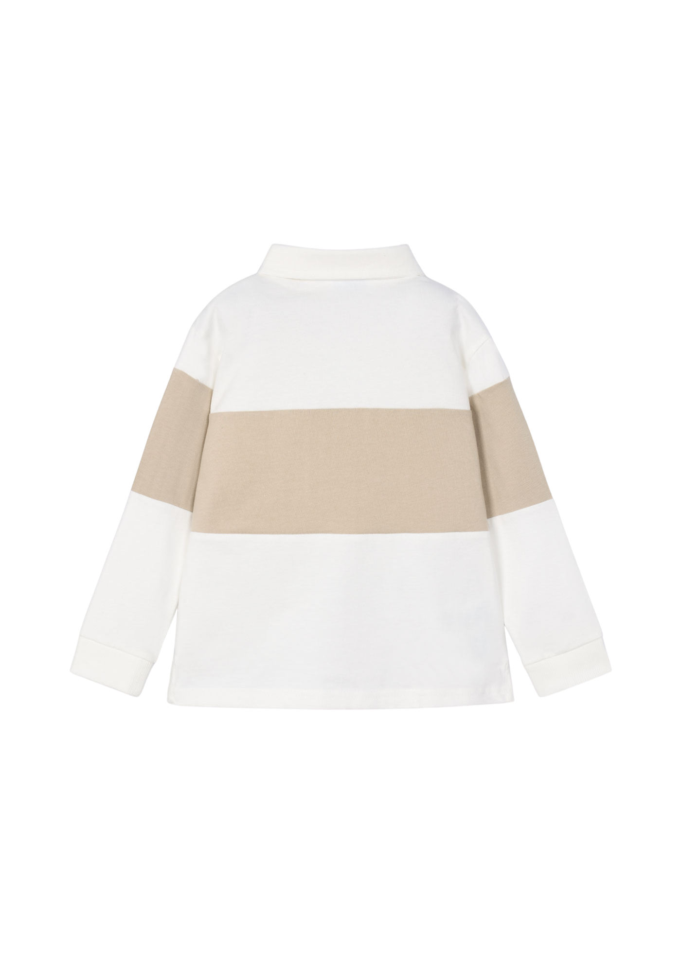 Bluza Polo cu Maneca Lunga Alb cu Bej 4121 Mayoral