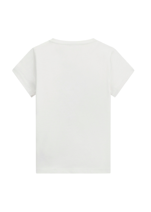 Tricou Alb cu Maneca Scurta cu Urs Roz K2RI27 K6YW1 TWHT Guess
