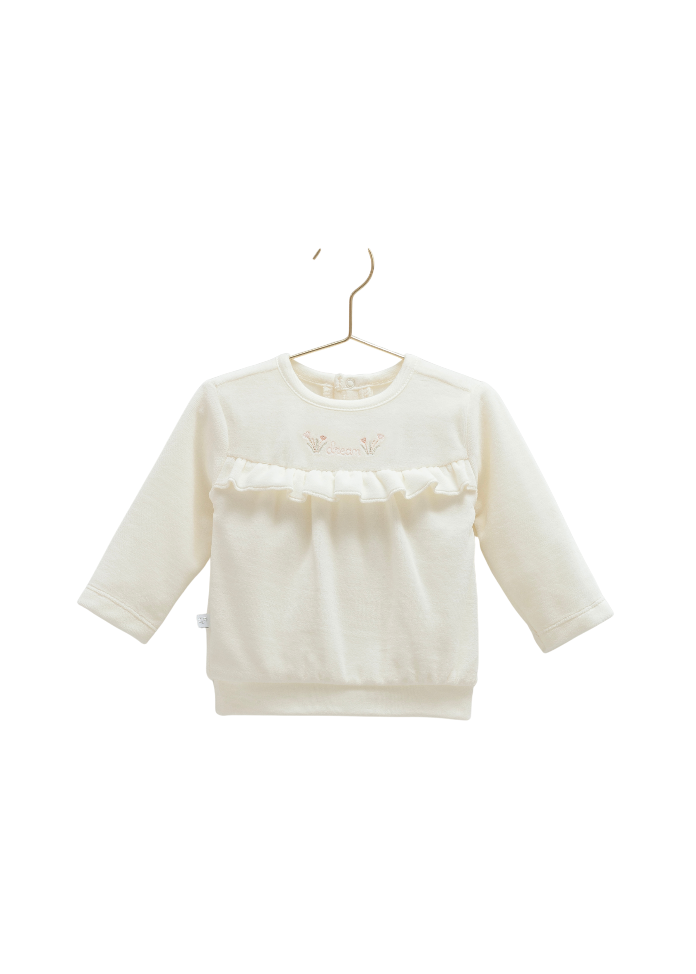 Set 2 Piese Velur Bluza Crem si Pantaloni Roz Pudra TKK2142 Mell Sweet Baby
