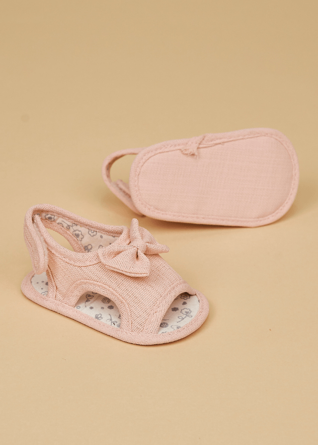AnneBebe - Sandale din Bumbac Roz cu Funda pentru Fetite 231226 Sinderella