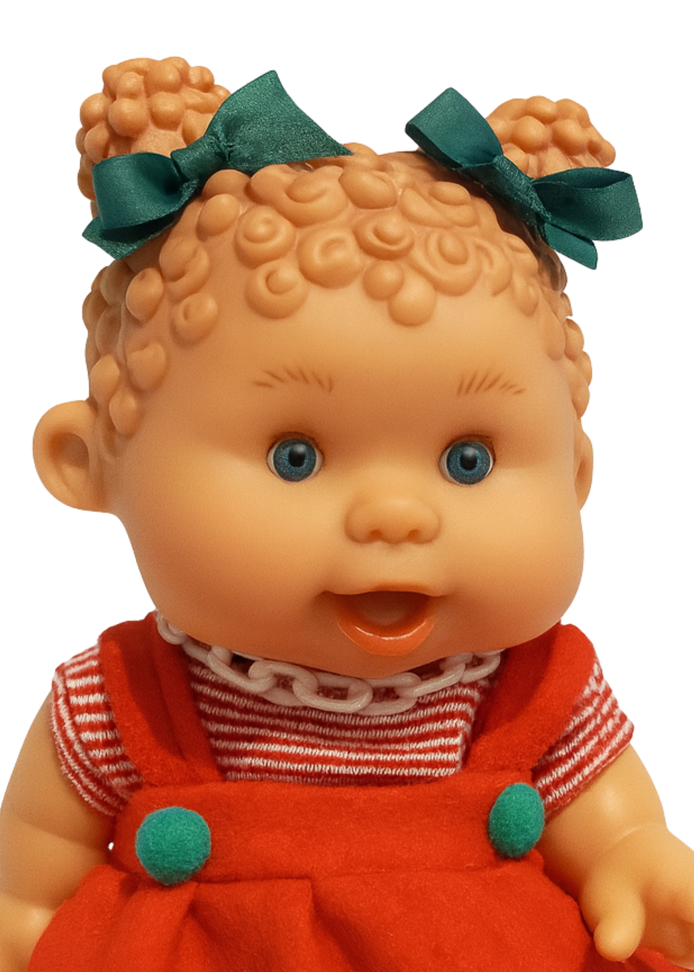 Papusa Parfumata Xmas cu Fustita Rosie si Bluzita in Dungi Rosu si Alb - 26 cm - 0489 - Nines