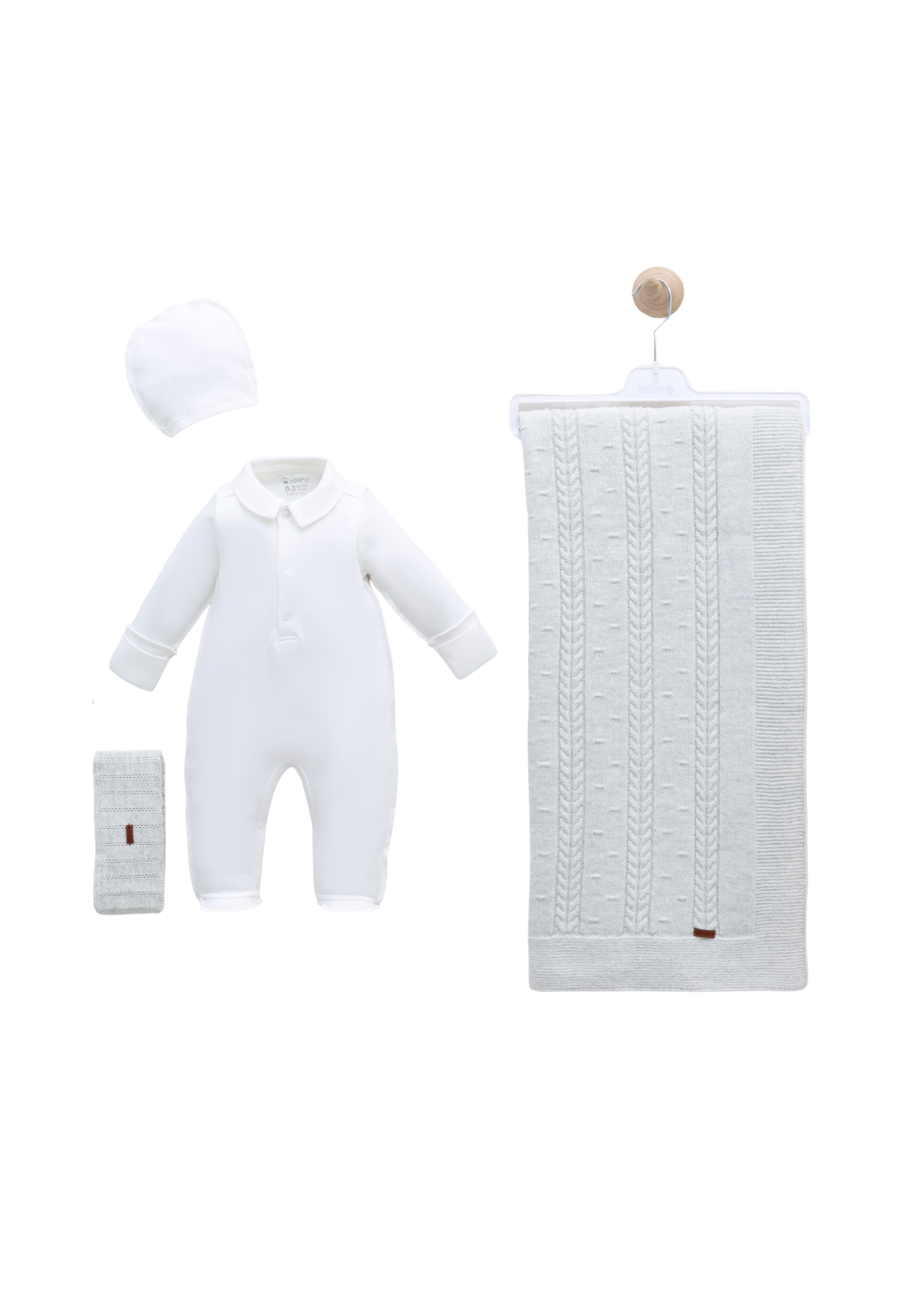 Set Maternitate Gri 9 Piese cu Lana Merinos 3450 Leo King