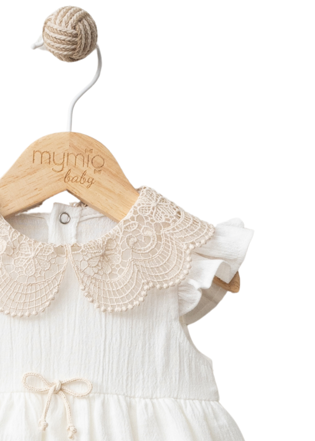 Body Ivory Fara Maneci cu Dantela Crosetata Bej 4260 MyMio