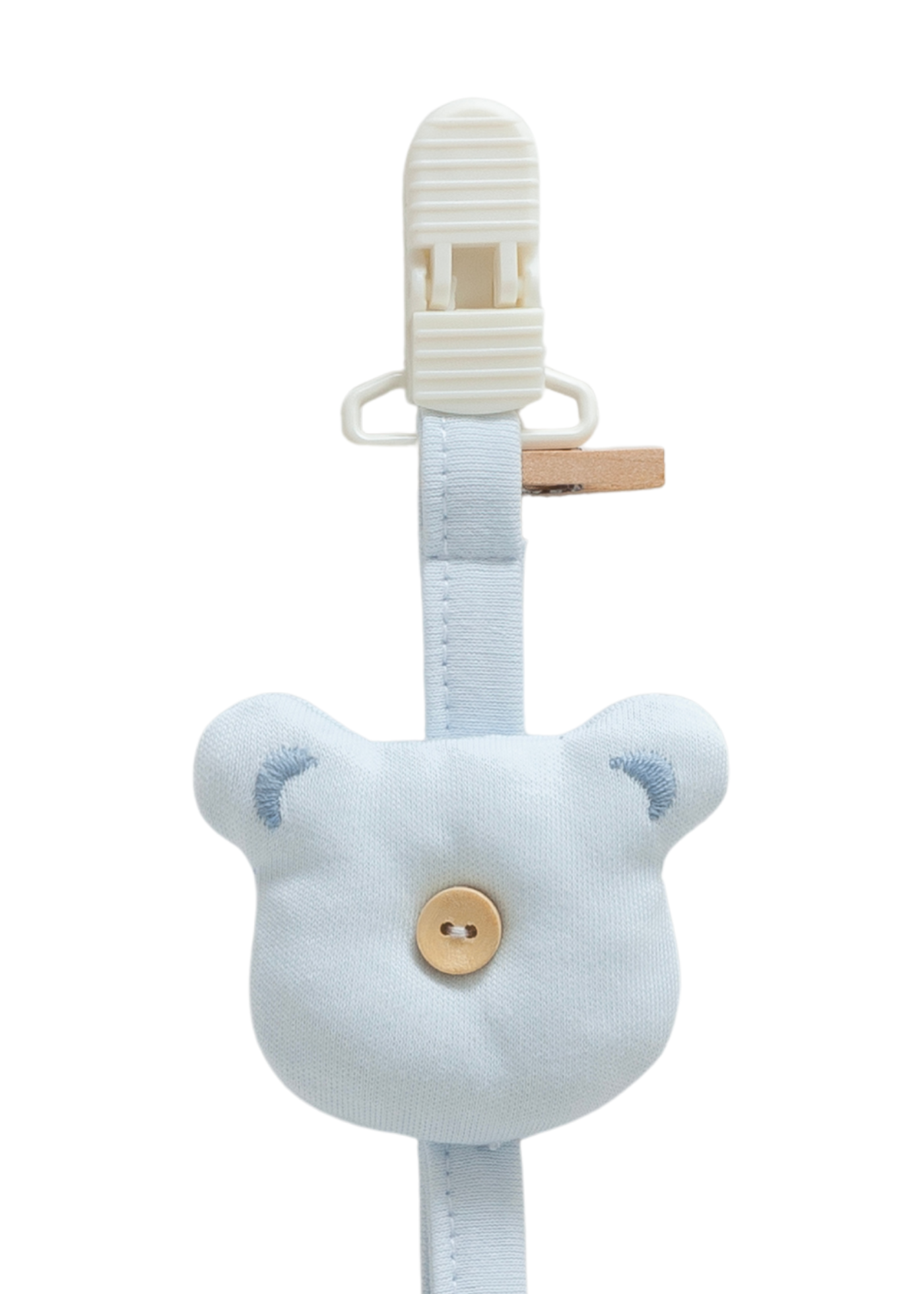 Suport pentru Suzeta din Bumbac cu Urs Bleu EME1790 Mell Sweet Baby