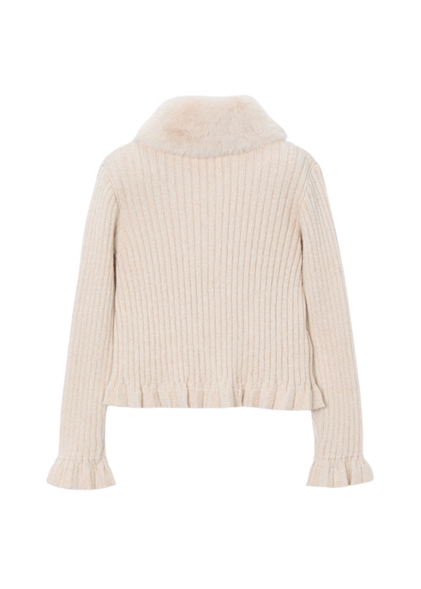 Cardigan Tricotat Bej cu Guler Blana 4311 Mayoral
