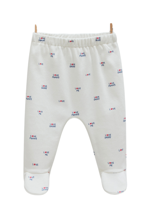 Set 2 Perechi de Pantaloni Lungi Crem cu Picior Family Love APU1387 Mell Sweet Baby