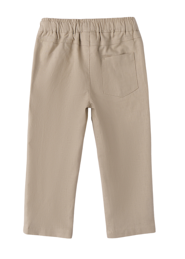 Pantaloni Lungi din In Bej 4.B273/00 iDO