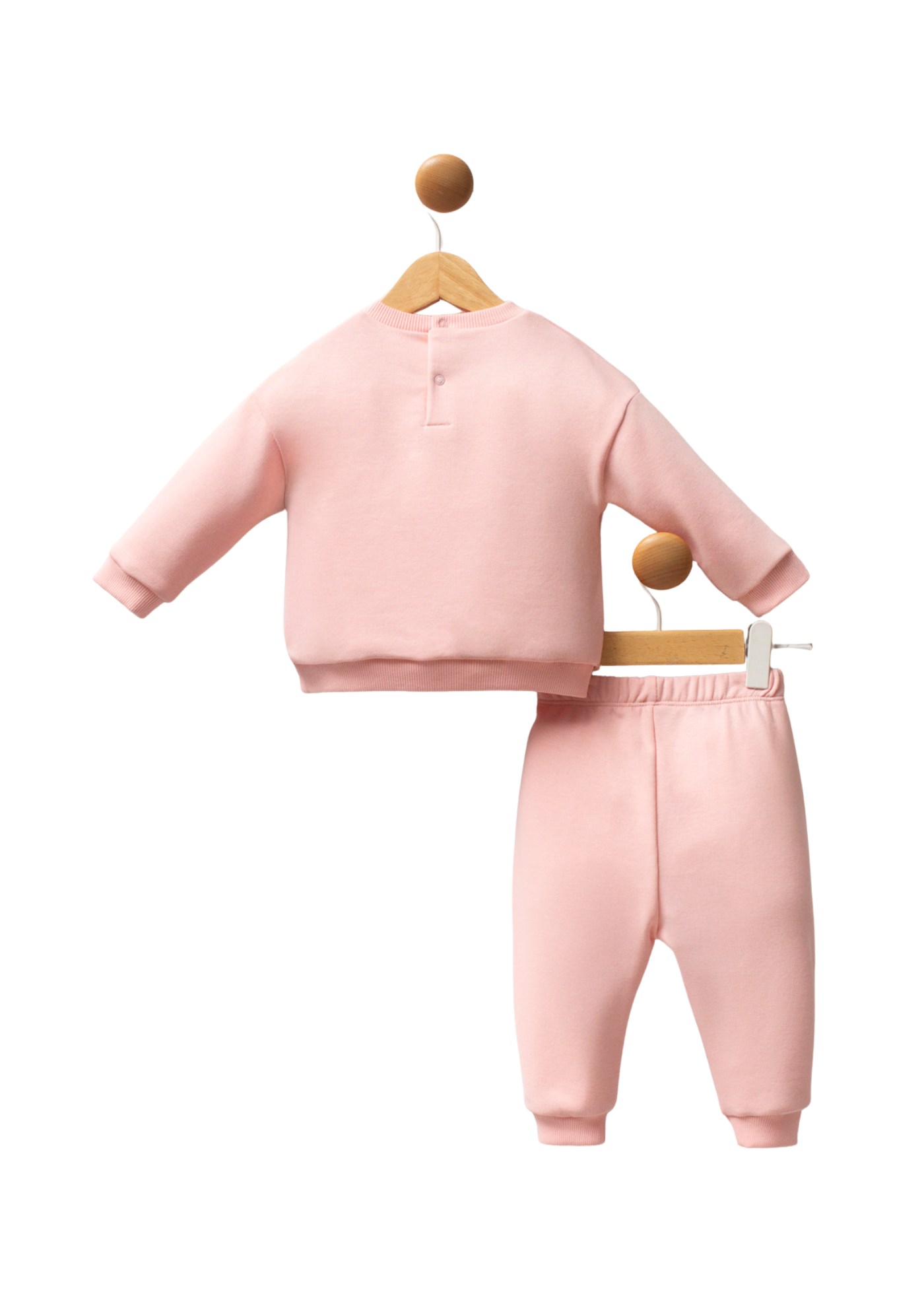 Trening 2 Piese Roz Hanorac Oversize cu Buzunar si Pantaloni Lungi USB2718 Us Polo Assn
