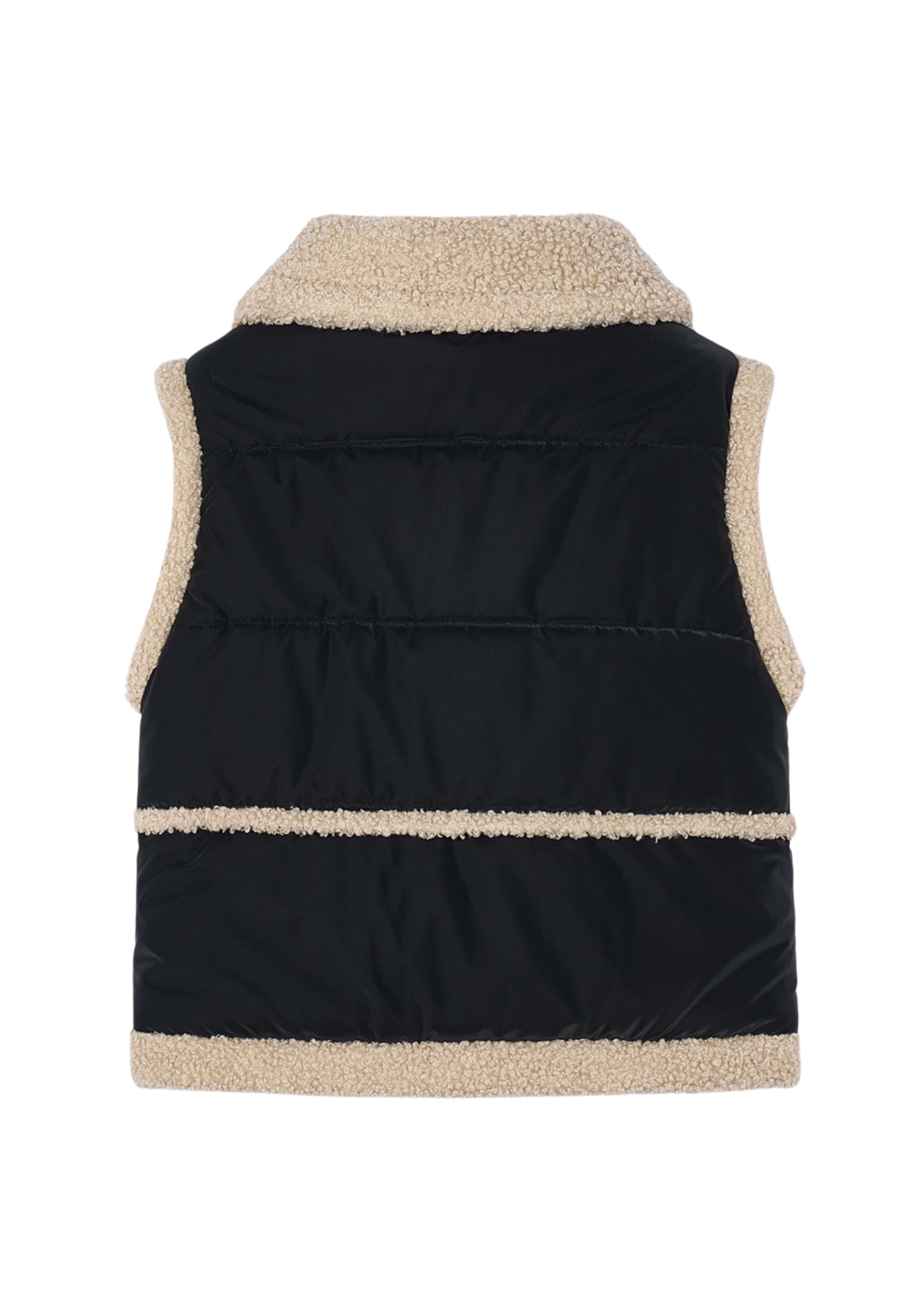 Vesta Fas Negru cu Guler Blana Bej 4313 Mayoral