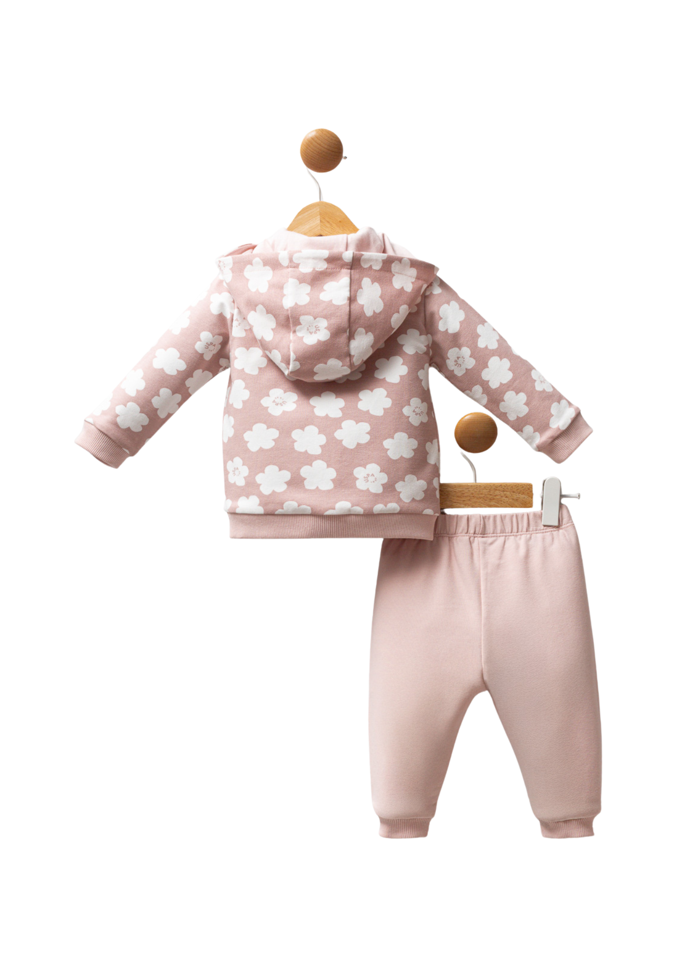 Trening 3 Piese Roz Pudra cu Flori USB2771 V1 Us Polo Assn