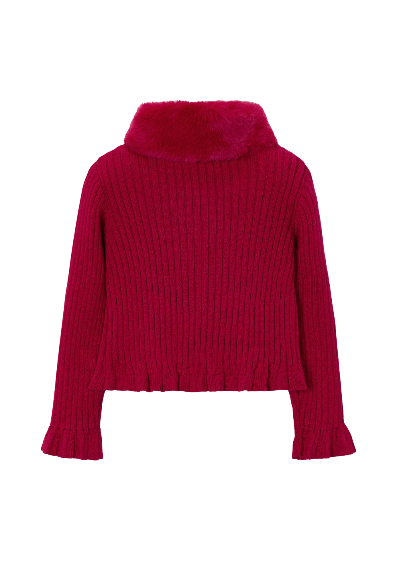 Cardigan Tricotat Rosu cu Guler Blana 4311 Mayoral
