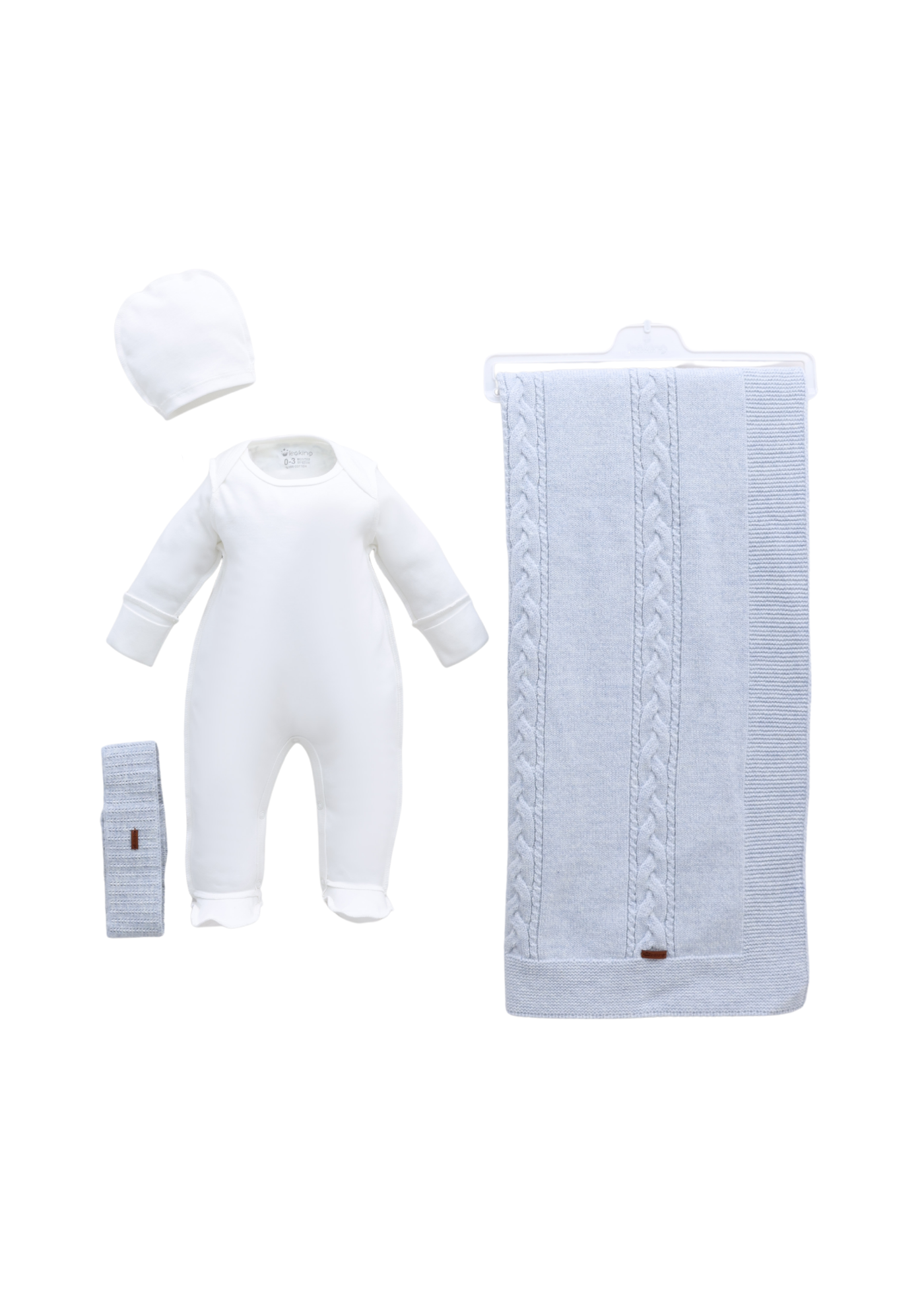Set Maternitate 10 Piese Bleu cu Lana Merinos 3444 Leo King