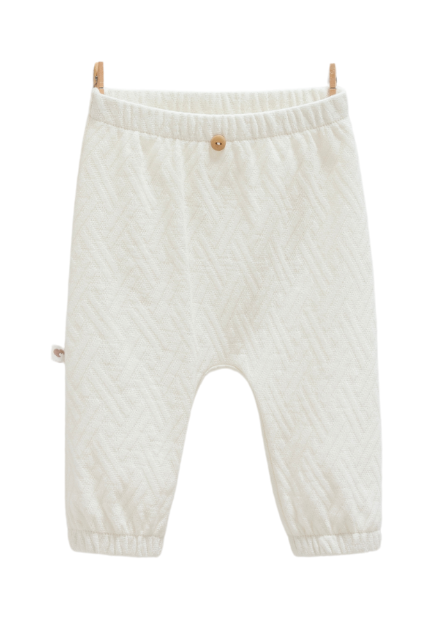 Set 3 Piese Crem Jacheta cu Nasturi Pantaloni si Tricou Natural Palm TKE1608 Mell Sweet Baby