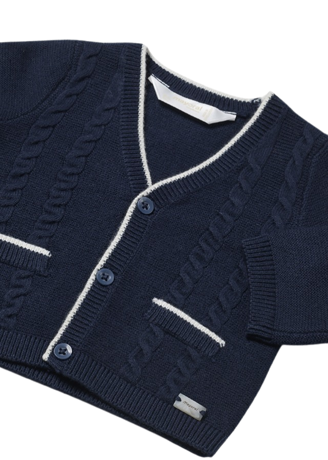 Cardigan tricotat bleumarin cu crem cu nasturi 2308  Mayoral