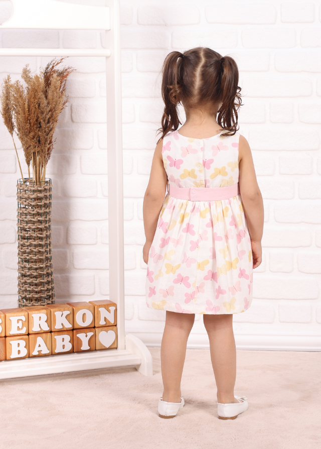 Rochie cu Imprimeu Fluturi Roz 757 Connie Baby