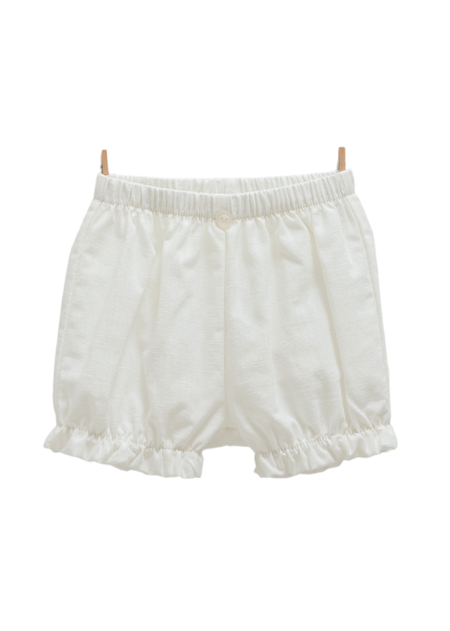 Set 2 Piese Muselina Ecru Bluza cu Maneca Scurta si Pantaloni Scurti Little Girl TKK1662 Mell Sweet Baby